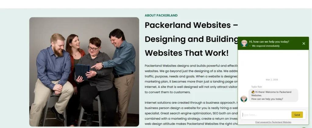 screen shot of chat bot
