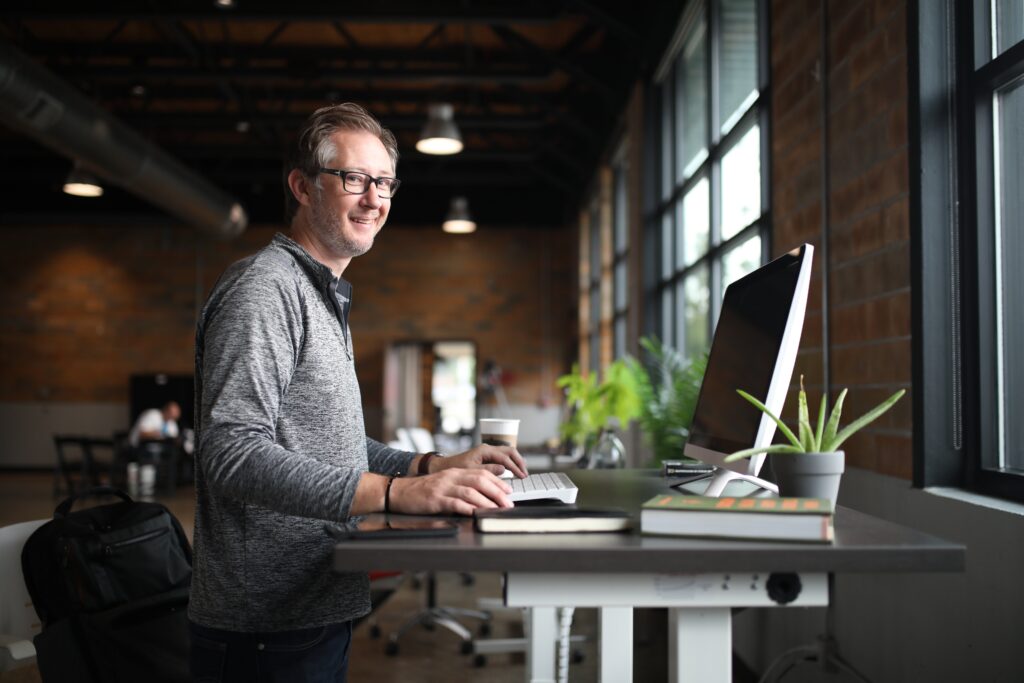 Man at computer using SEO strategies for digital marketing