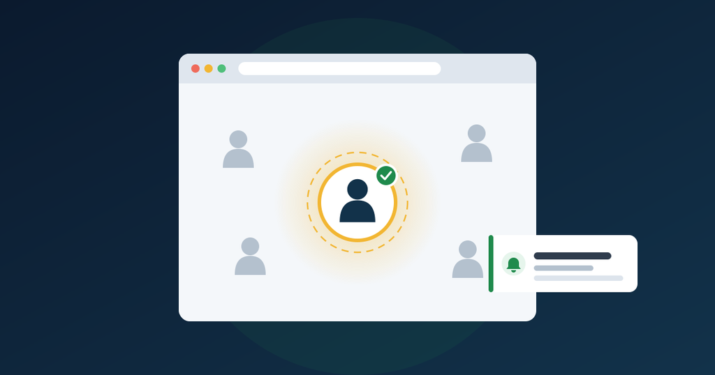 person icon with a checkmark to represent Visitor ID 